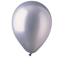 Metallic Silver Helium Latex Balloon